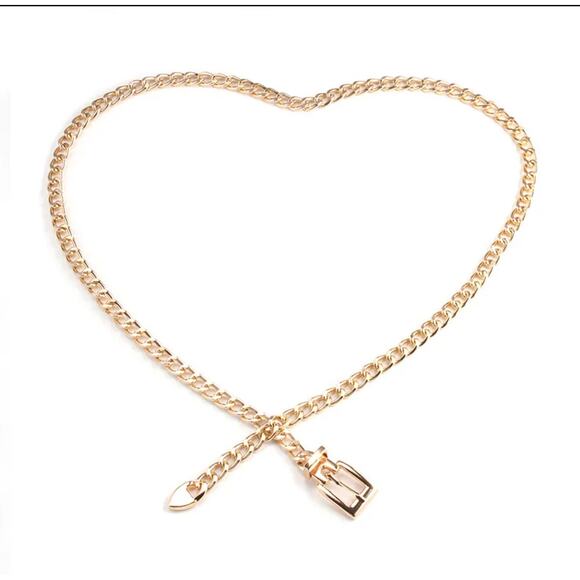 Gold or Silver Chainlink Belt Trendy Versatile Adjustable Glam Boho NWT - Picture 4 of 7